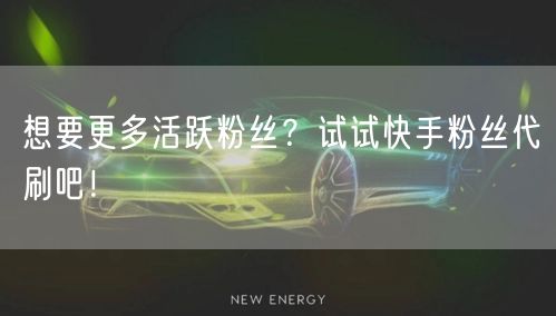 想要更多活跃粉丝？试试快手粉丝代刷吧！