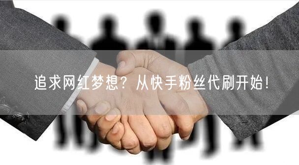 追求网红梦想？从快手粉丝代刷开始！