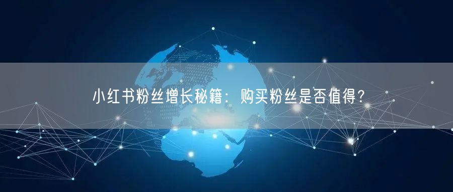 小红书粉丝增长秘籍：购买粉丝是否值得？