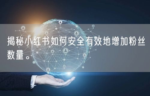 揭秘小红书如何安全有效地增加粉丝数量。