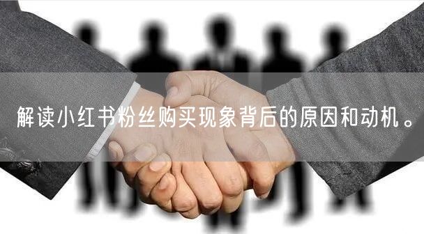解读小红书粉丝购买现象背后的原因和动机。