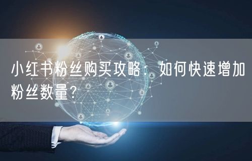 小红书粉丝购买攻略：如何快速增加粉丝数量？