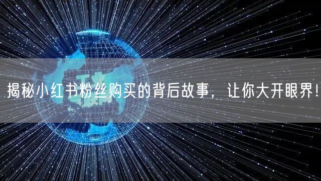 揭秘小红书粉丝购买的背后故事，让你大开眼界！