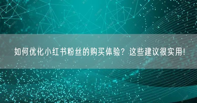如何优化小红书粉丝的购买体验？这些建议很实用！
