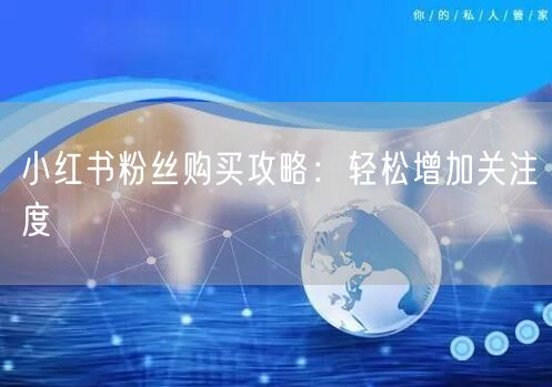 小红书粉丝购买攻略：轻松增加关注度