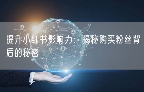 提升小红书影响力：揭秘购买粉丝背后的秘密
