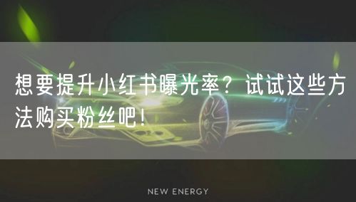 想要提升小红书曝光率？试试这些方法购买粉丝吧！