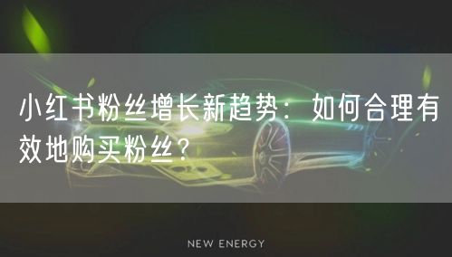 小红书粉丝增长新趋势：如何合理有效地购买粉丝？