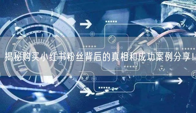 揭秘购买小红书粉丝背后的真相和成功案例分享！