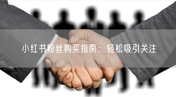 小红书粉丝购买指南：轻松吸引关注