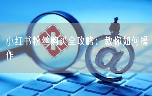 小红书粉丝购买全攻略：教你如何操作