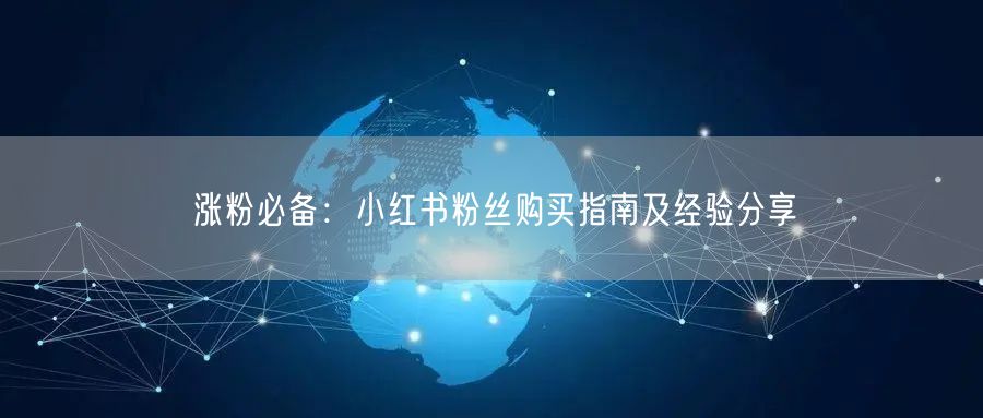 涨粉必备：小红书粉丝购买指南及经验分享