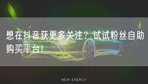 想在抖音获更多关注？试试粉丝自助购买平台！