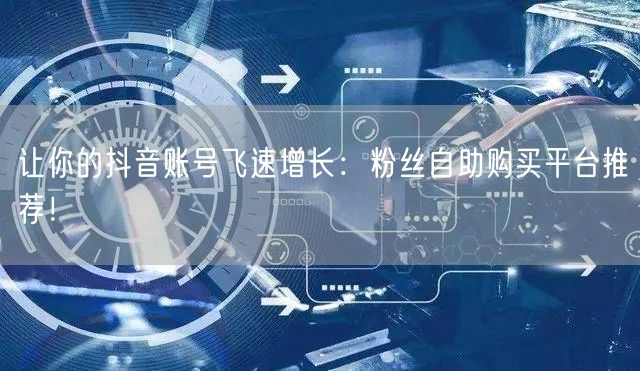 让你的抖音账号飞速增长：粉丝自助购买平台推荐！