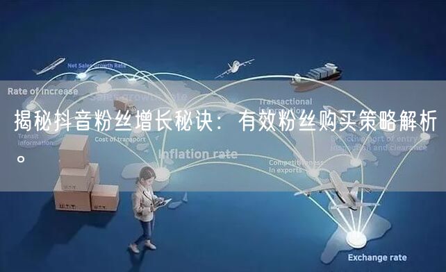揭秘抖音粉丝增长秘诀：有效粉丝购买策略解析。