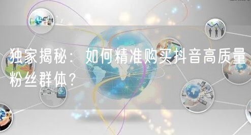 独家揭秘：如何精准购买抖音高质量粉丝群体？