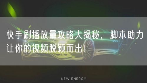 快手刷播放量攻略大揭秘，脚本助力让你的视频脱颖而出！