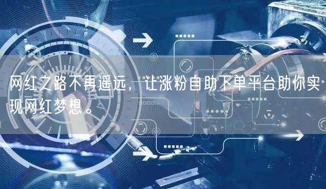 网红之路不再遥远，让涨粉自助下单平台助你实现网红梦想。