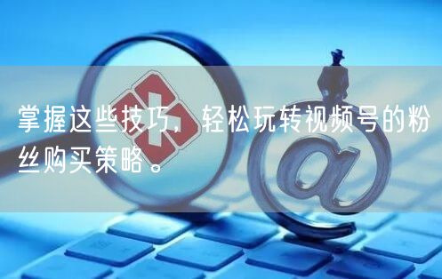 掌握这些技巧，轻松玩转视频号的粉丝购买策略。