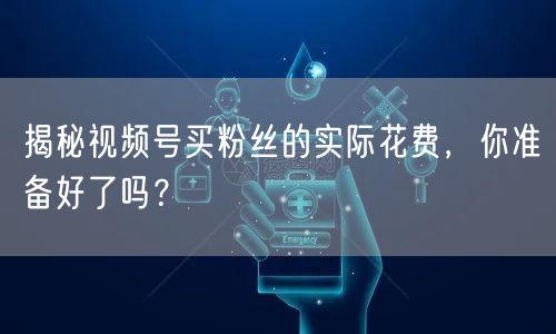 揭秘视频号买粉丝的实际花费，你准备好了吗？