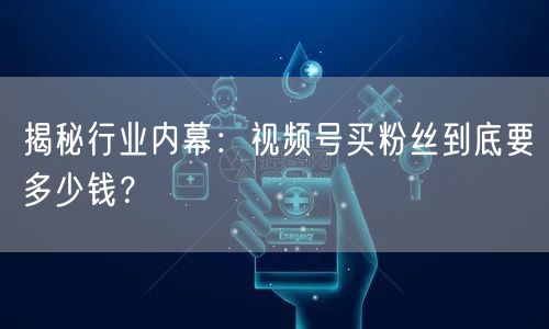 揭秘行业内幕：视频号买粉丝到底要多少钱？