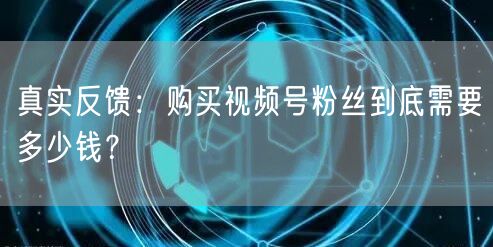 真实反馈：购买视频号粉丝到底需要多少钱？