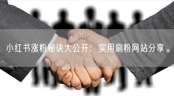 小红书涨粉秘诀大公开：实用刷粉网站分享。