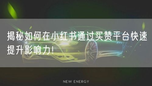揭秘如何在小红书通过买赞平台快速提升影响力！