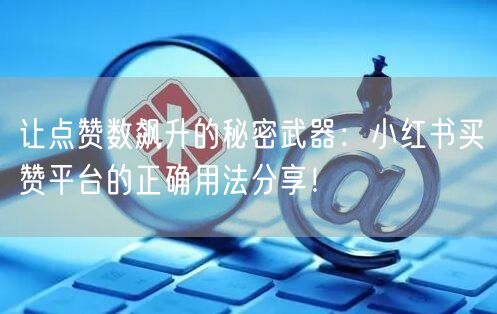 让点赞数飙升的秘密武器：小红书买赞平台的正确用法分享！