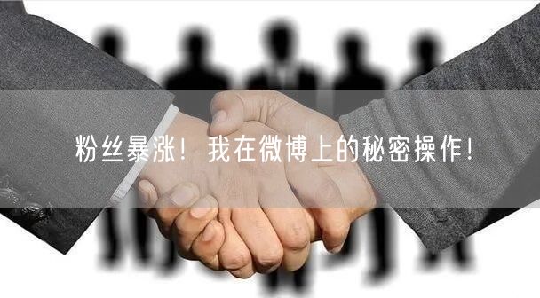 粉丝暴涨！我在微博上的秘密操作！