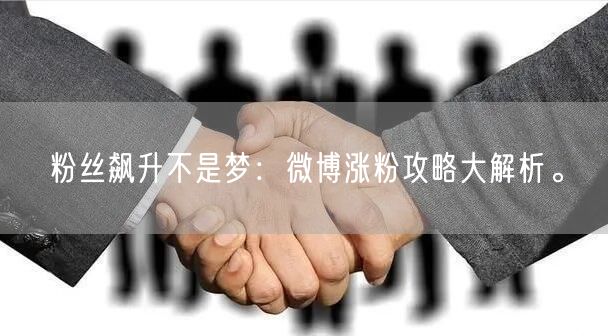 粉丝飙升不是梦：微博涨粉攻略大解析。