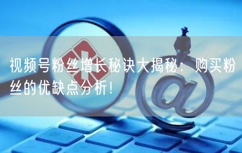 视频号粉丝增长秘诀大揭秘：购买粉丝的优缺点分析！