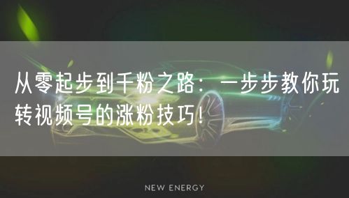 从零起步到千粉之路：一步步教你玩转视频号的涨粉技巧！
