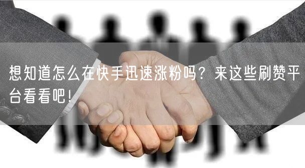想知道怎么在快手迅速涨粉吗？来这些刷赞平台看看吧！
