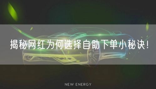 揭秘网红为何选择自助下单小秘诀！
